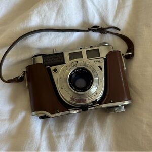 Vintage Kodak Retinette 1B Film Camera with Brown Leather Case